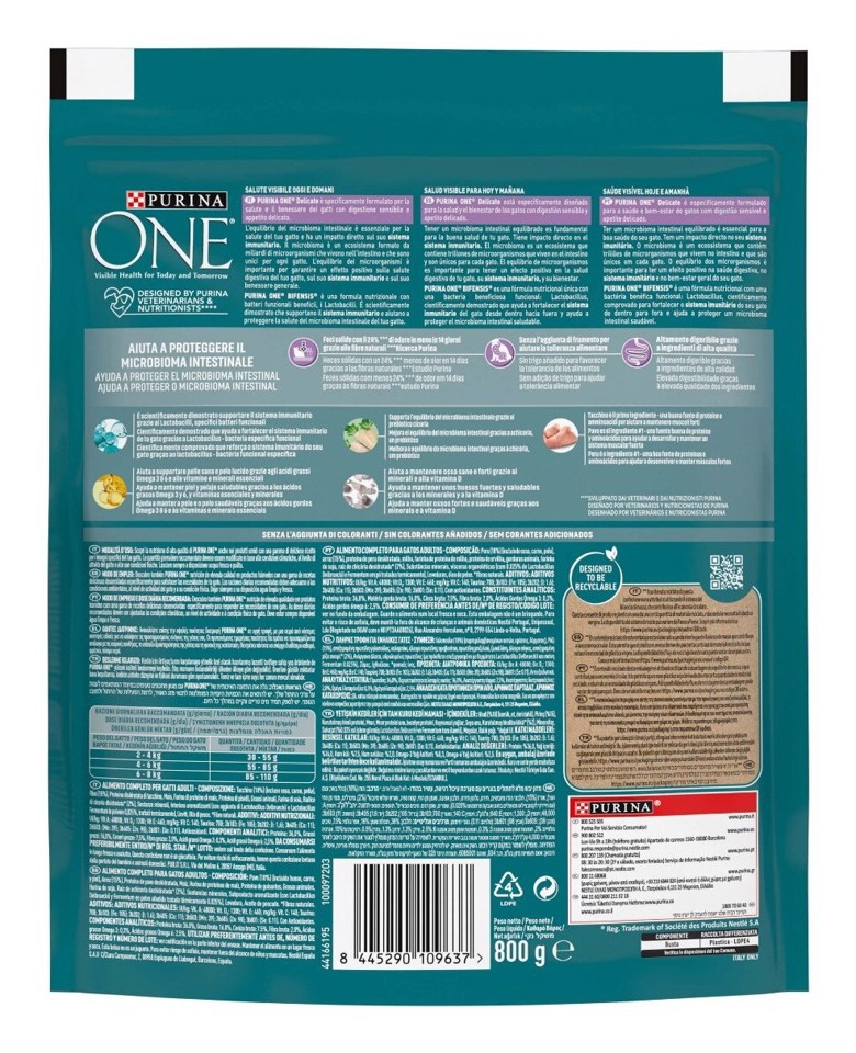 Purina ONE 12510679 Bifensis cibo secco per gatto Adulto Tacchino 800 g