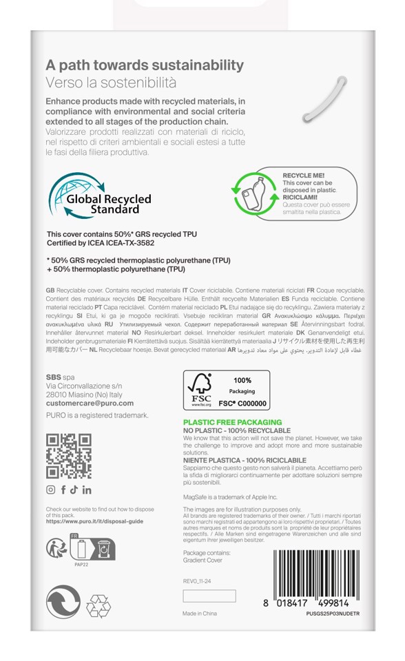 PURO 03 Nude custodia per cellulare 15,8 cm (6.2") Cover Trasparente