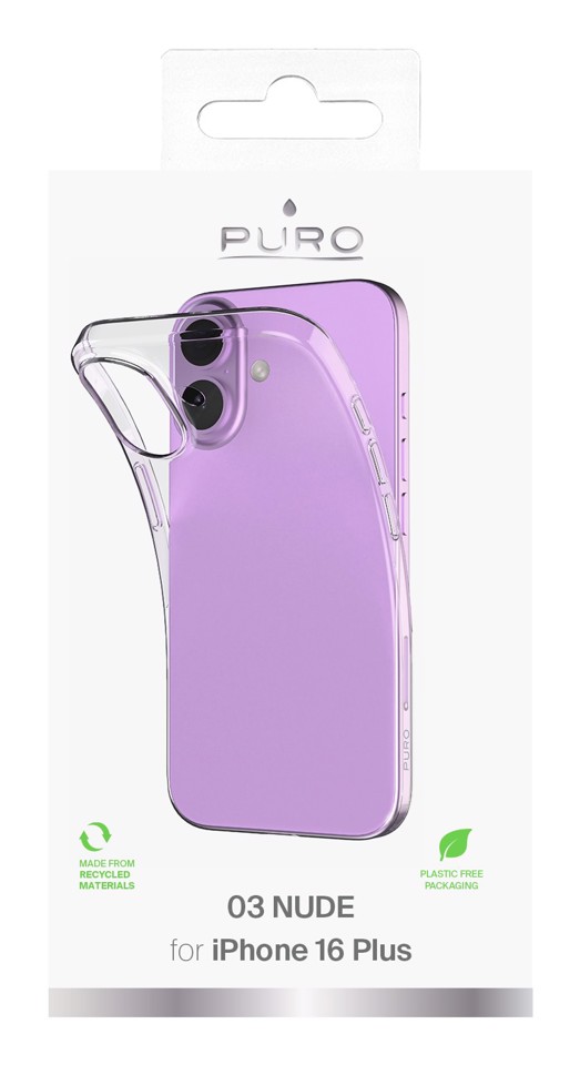 PURO 0.3 Nude Cover Trasparente iphone 16 plus