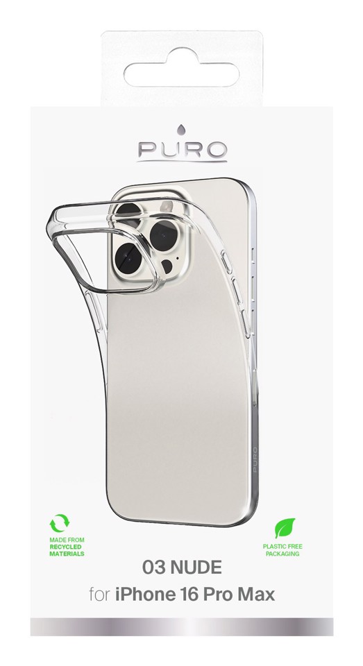 PURO 0.3 Nude Cover Trasparente iphone 16 pro max