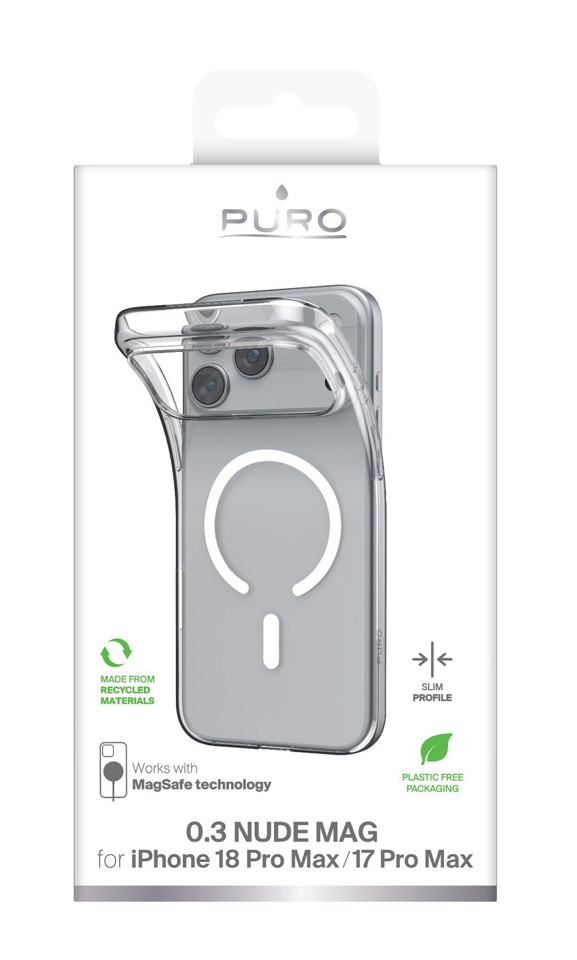 PURO 0.3 Nude Mag custodia per cellulare 17,5 cm (6.9") Cover Trasparente, Bianco