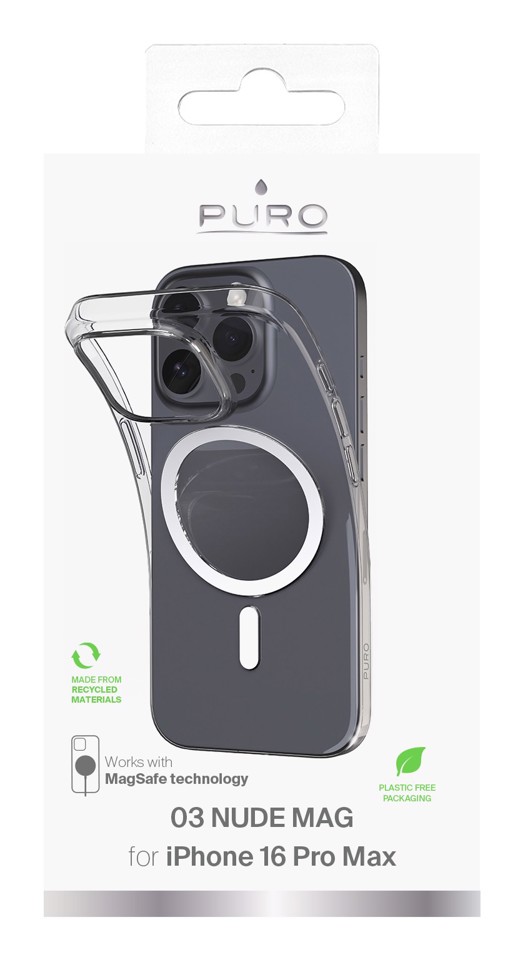 PURO 0.3 Nude Mag Cover Trasparente iphone 16 pro max magsafe