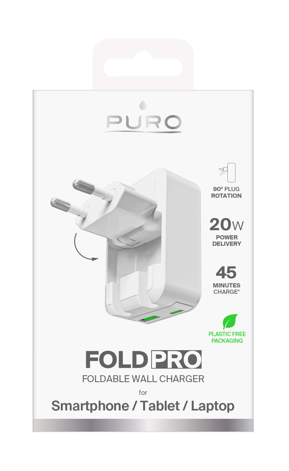 PURO Fold Pro Universale Bianco AC Ricarica rapida Interno