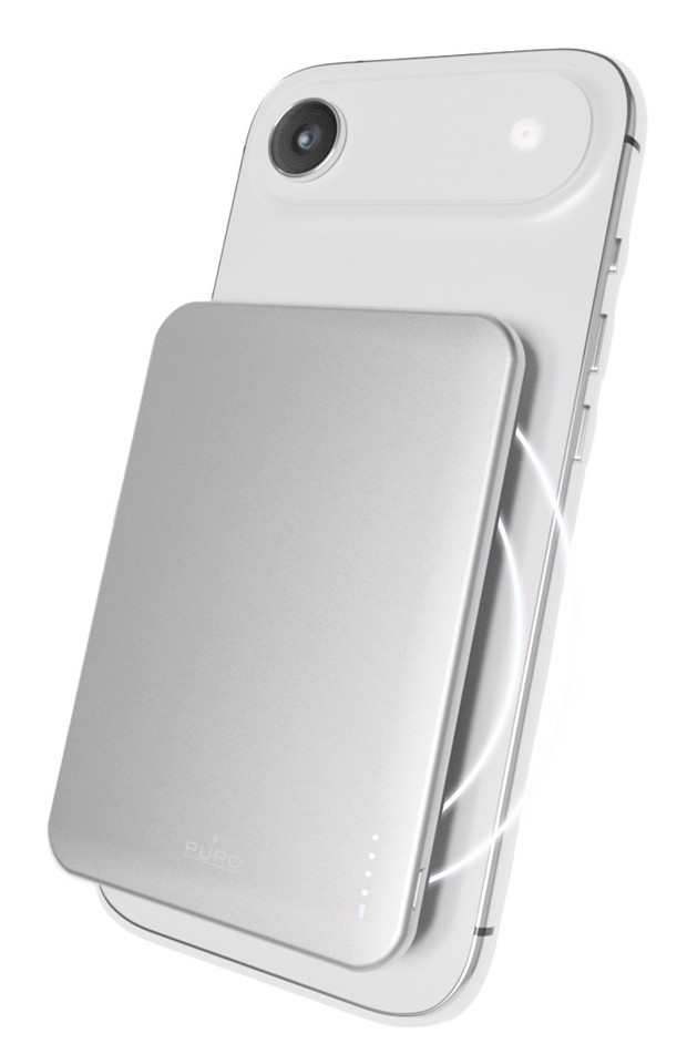 PURO Lite Slim Power Mag Polimeri di litio (LiPo) 3000 mAh Carica wireless Argento