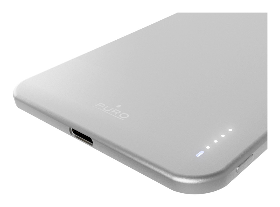 PURO Lite Slim Power Mag Polimeri di litio (LiPo) 3000 mAh Carica wireless Argento