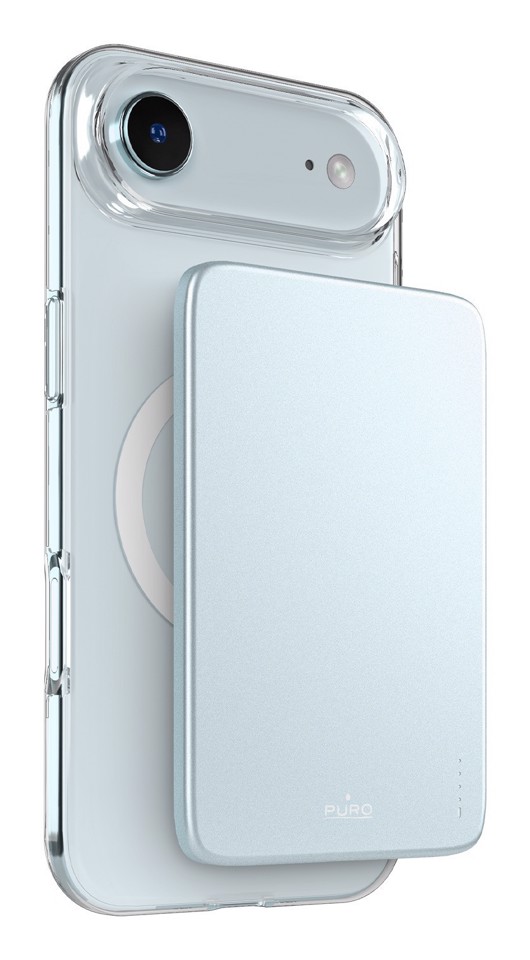 PURO Lite Slim Power Mag Polimeri di litio (LiPo) 3000 mAh Carica wireless Blu