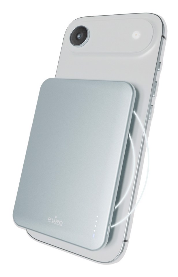 PURO Lite Slim Power Mag Polimeri di litio (LiPo) 3000 mAh Carica wireless Blu