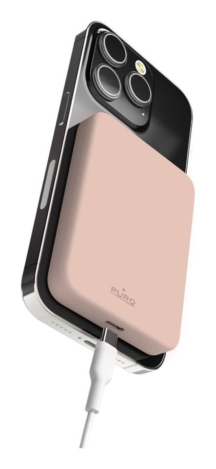 PURO Power Bank compatibile MagSafe “Mini Power Mag” per iPhone beige