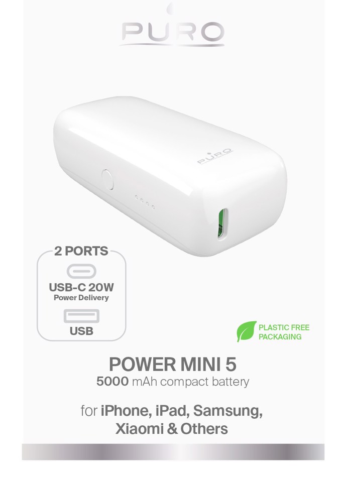 PURO Power Mini 5 5000 mAh Bianco