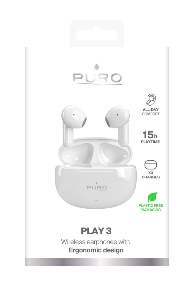 PURO PUBTIPHF24WHI cuffia e auricolare Wireless In-ear Musica e Chiamate Bianco
