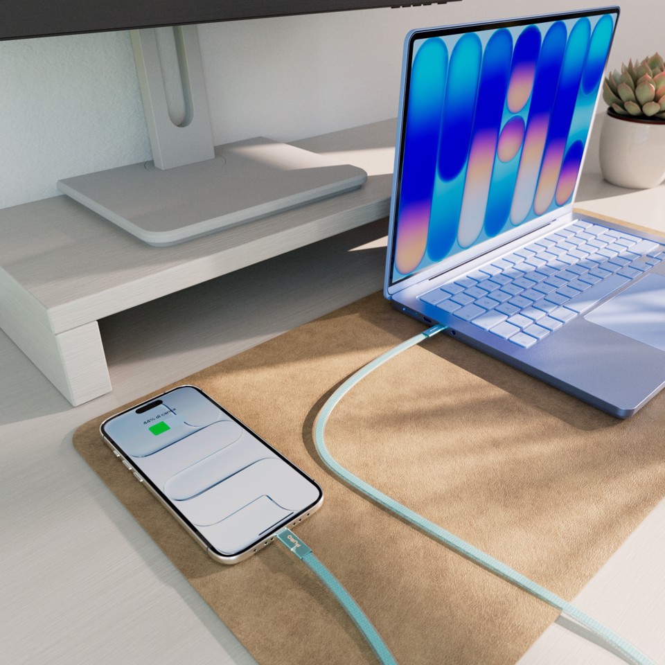 PURO PUCCC60WSLIM1MTA cavo USB USB 2.0 1 m USB C 480 Gbit/s Blu