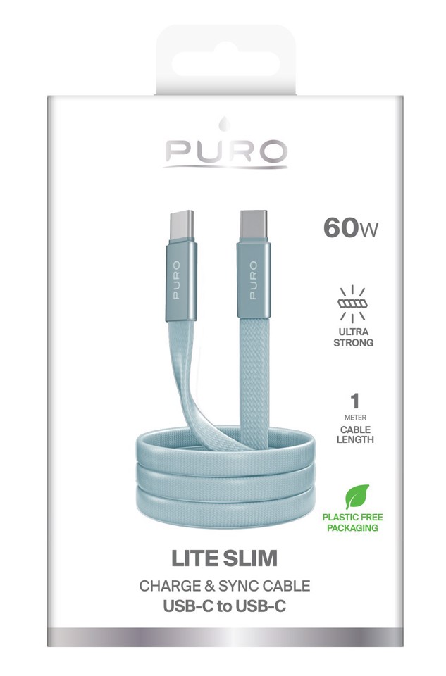 PURO PUCCC60WSLIM1MTA cavo USB USB 2.0 1 m USB C 480 Gbit/s Blu