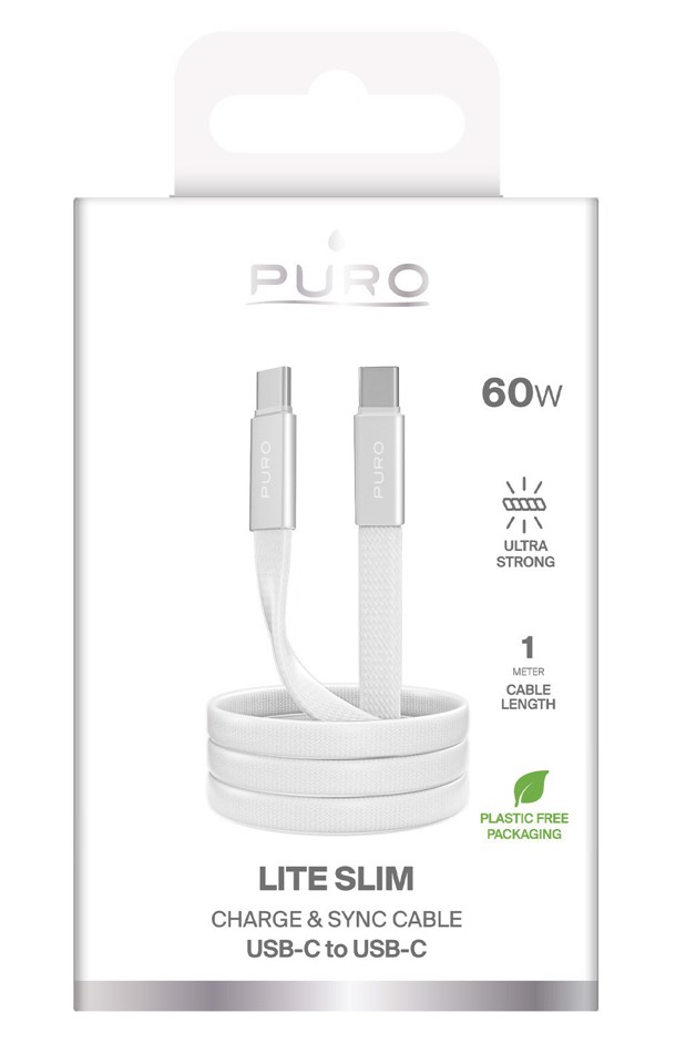 PURO PUCCC60WSLIM1MTW cavo USB USB 2.0 1 m USB C 480 Gbit/s Bianco