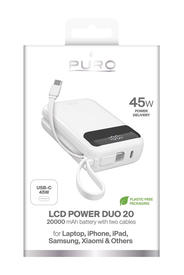 PURO PUFCBB20C2CHDWHI batteria portatile 20000 mAh Bianco