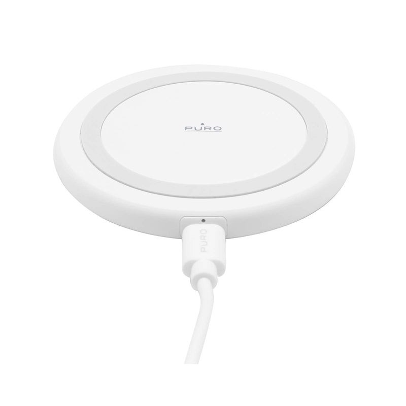 PURO PUFCCSQI10W2WHI Caricabatterie per dispositivi mobili Smartphone, Orologio intelligente Bianco USB Carica wireless Interno