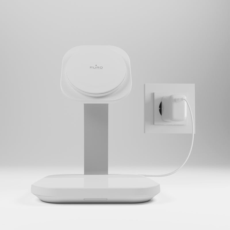 PURO PUFCCSQIMAG4WHI Caricabatterie per dispositivi mobili Cuffie, Smartphone Bianco USB Carica wireless Interno