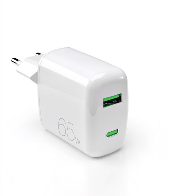 PURO PUFCMTCUSBAC65WGWHI Caricabatterie per dispositivi mobili Computer portatile, Smartphone, Tablet Bianco AC Ricarica rapida Interno
