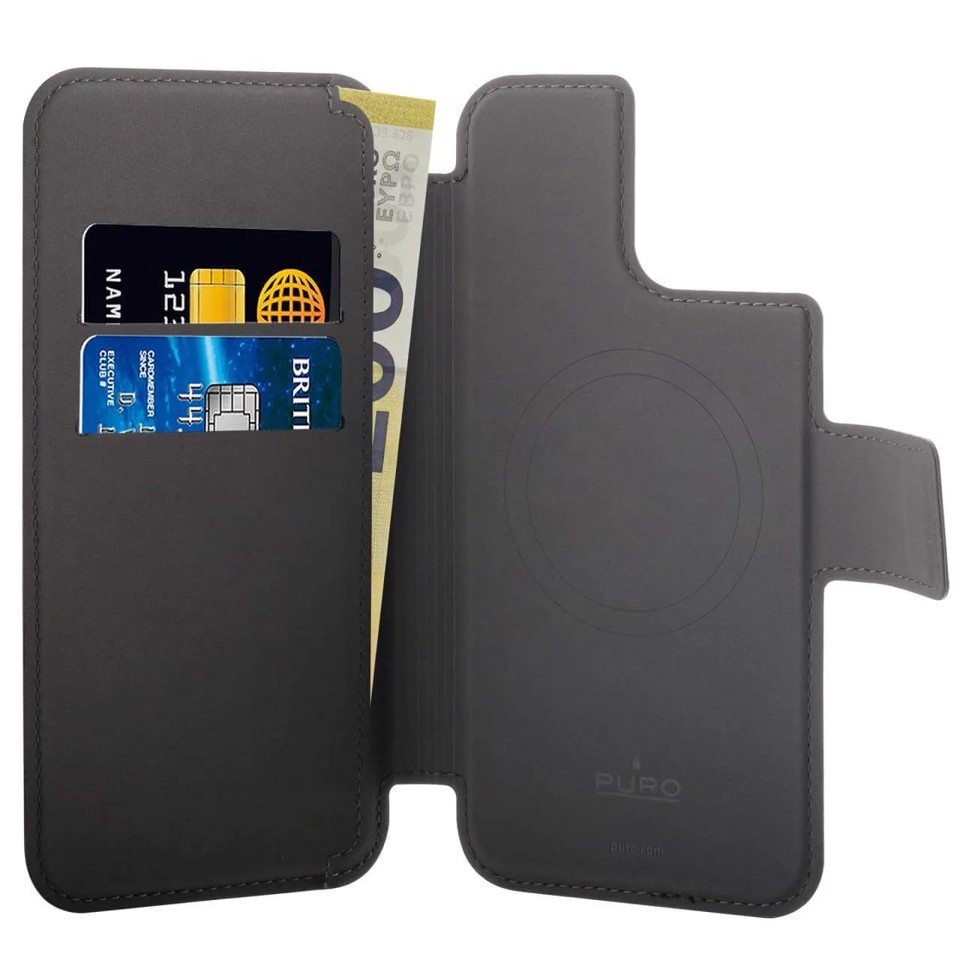 PURO PUIP61MAGFOLIOBLK custodia per cellulare 15,5 cm (6.1") Custodia a borsellino Nero