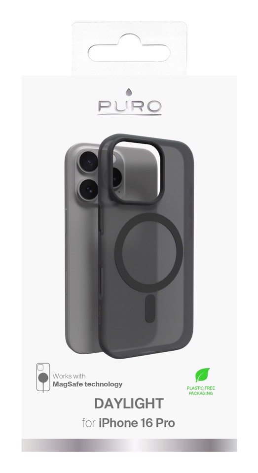 PURO PUIPC16P61DAYLBLK custodia per cellulare 16 cm (6.3") Cover Nero, Translucent