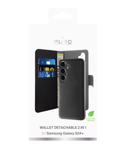 PURO PUSGS24PBOOKC3BLK custodia per cellulare 17 cm (6.7") Custodia a borsellino Nero