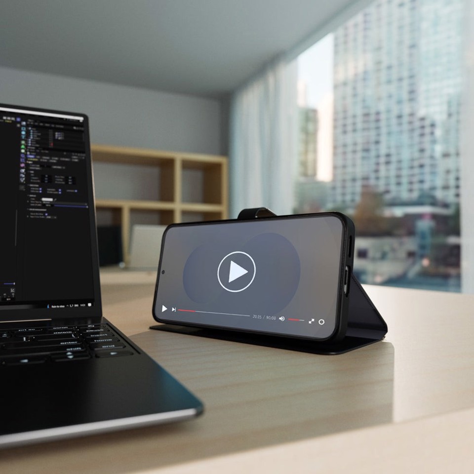 PURO Wallet Stand custodia per cellulare 17 cm (6.7") Custodia a borsellino Nero