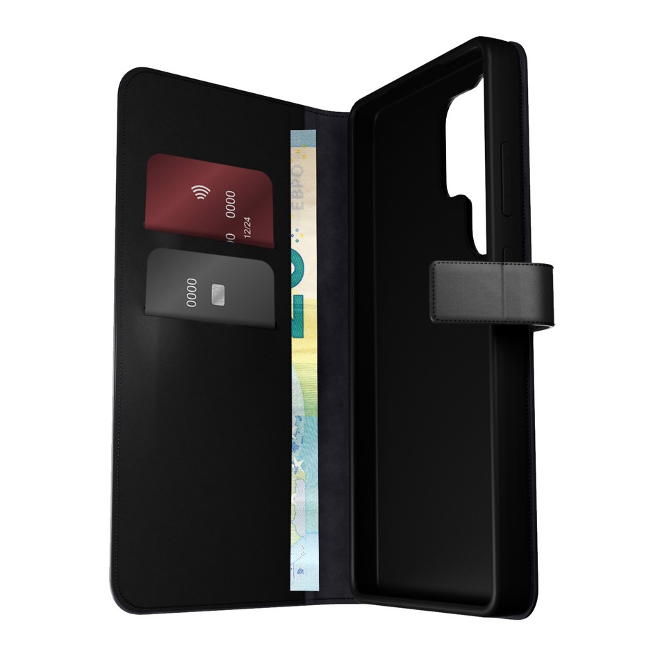 PURO Wallet Stand custodia per cellulare 17,5 cm (6.9") Custodia a borsellino Nero