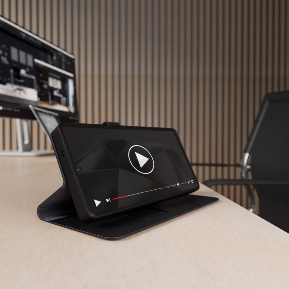 PURO Wallet Stand custodia per cellulare 17,5 cm (6.9") Custodia a borsellino Nero