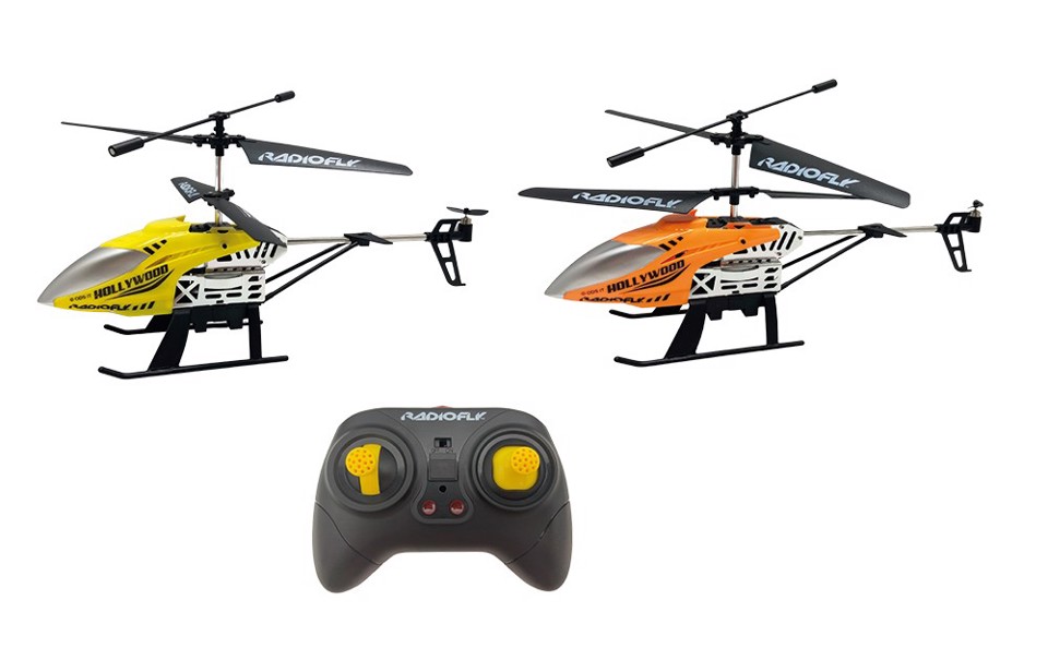 Radiofly Hollywood Elicottero RC - Elicottero 25*20*12 cm, RC 2.4 GHz, 6 Funzioni, LED, 2 Velocità, Fermoposizione, Decollo/Atterraggio Assistiti, Tempo Di Volo 13 Minuti, Batteria Li Poly 3.7 V 550 mAh Inclusa