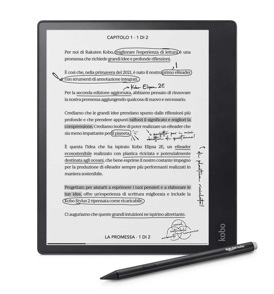 Rakuten Kobo Elipsa 2E lettore e-book Touch screen 32 GB Wi-Fi Nero