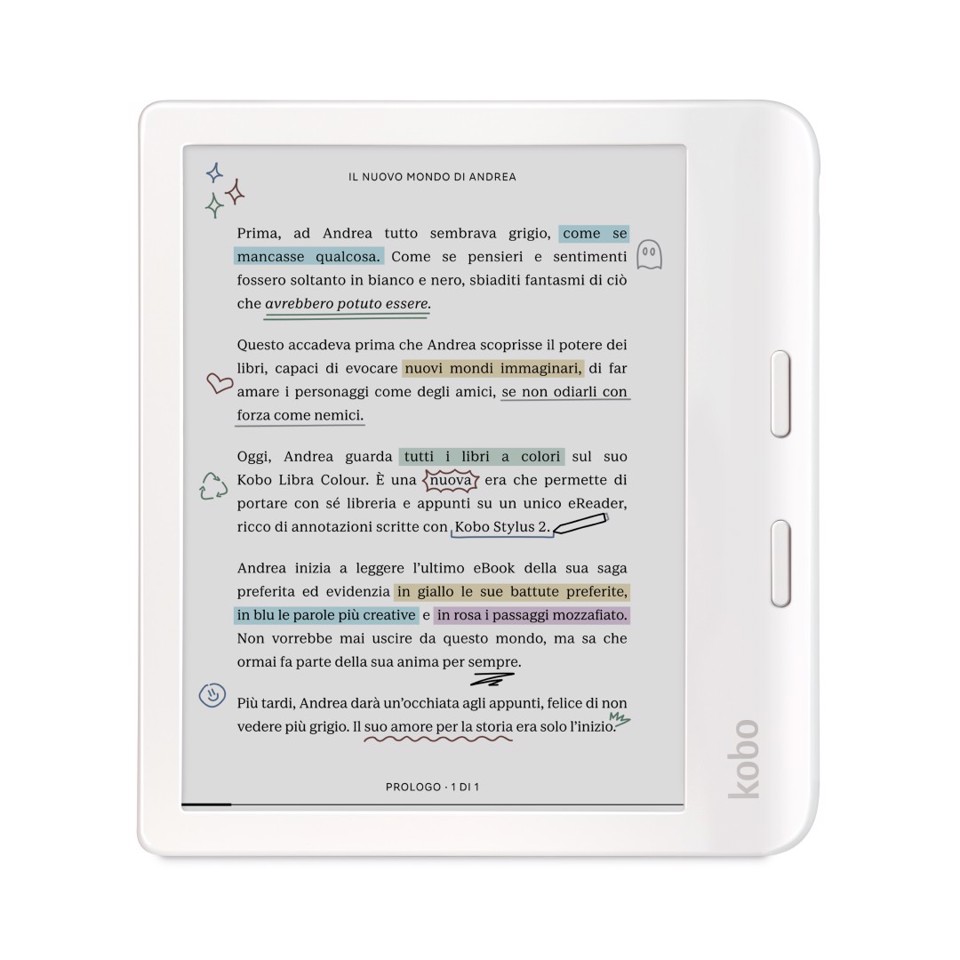 Libra Colour lettore e-book Touch screen 32 GB Wi-Fi Bianco