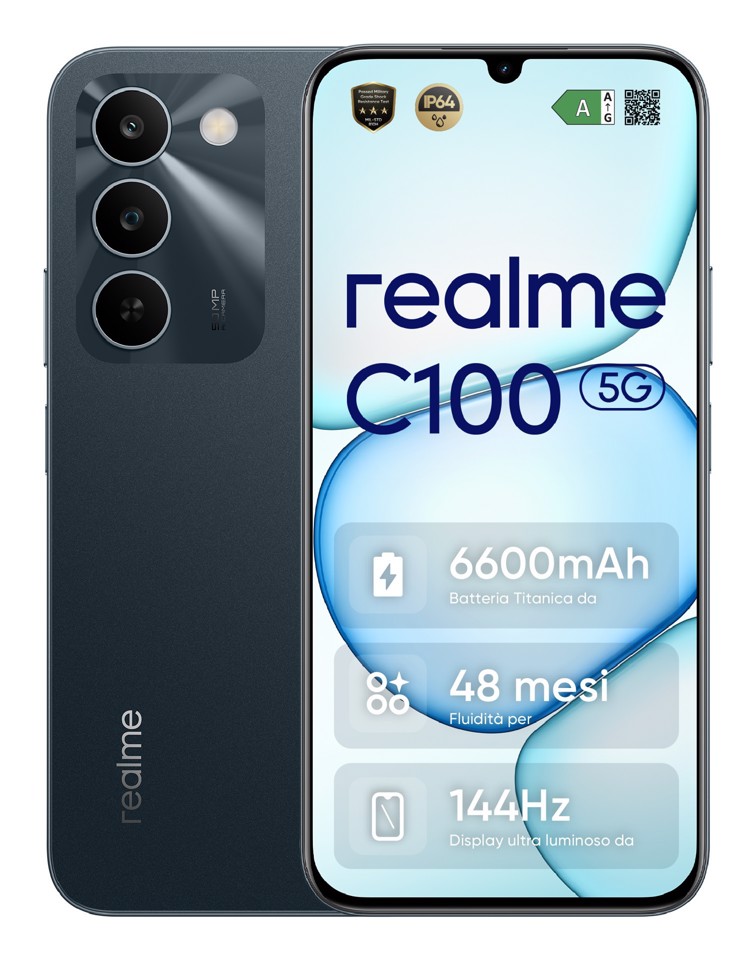 realme C100 5G 17,3 cm (6.8") Doppia SIM Android 16.0 USB tipo-C 4 GB 256 GB 6600 mAh Verde