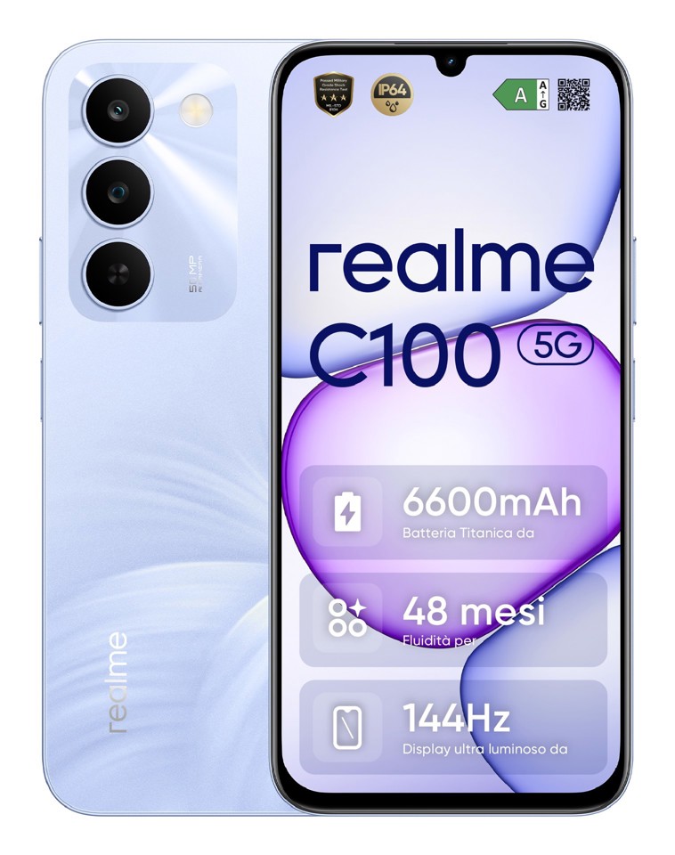 realme C100 5G 17,3 cm (6.8") Doppia SIM USB tipo-C 4 GB 128 GB 6600 mAh Viola