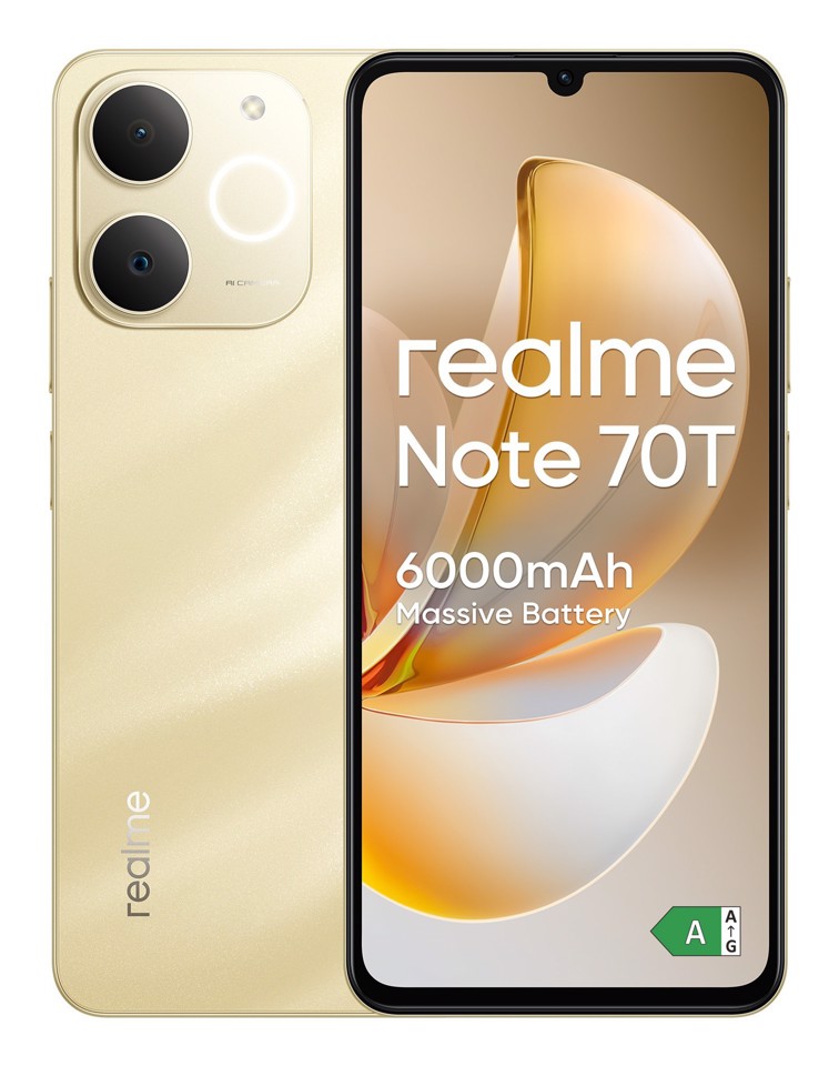 realme Note 631011009975 smartphone 17,1 cm (6.74") Doppia SIM Android 15 4G USB tipo-C 4 GB 256 GB 6000 mAh Oro