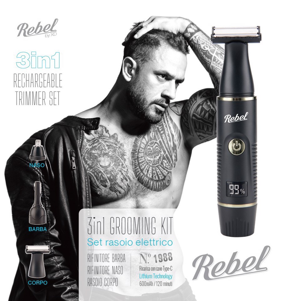 Rebel Set rasoio elettrico 3 in 1 - by XD