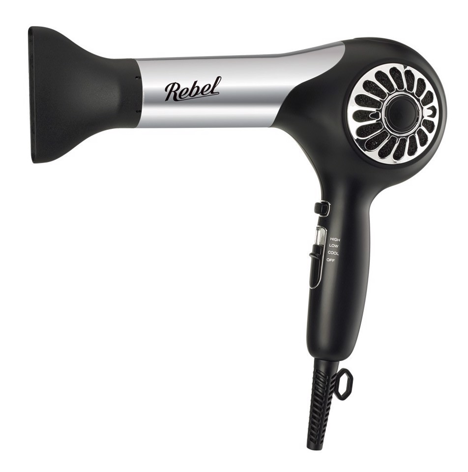 Rebel XDRWBS300 asciuga capelli 1300 W Nero, Argento