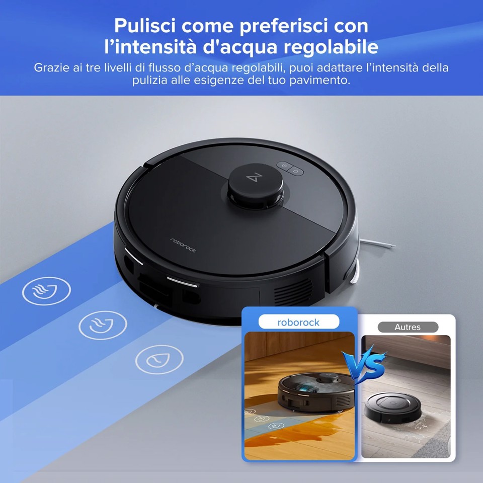Roborock Q7 TF+ Robot Aspirapolvere e Lavapavimenti con Stazione Svuotamento Automatico della Polvere, Aspirazione 10.000 Pa, Quantità d'acqua Regolabile per il Lavaggio, Doppio Sistema Anti-groviglio, Auto Boost sui Tappeti