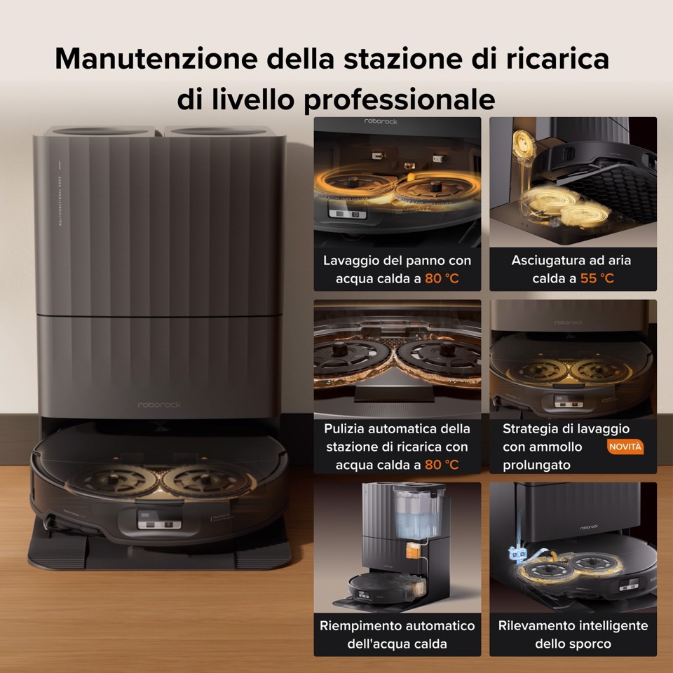Roborock Qrevo Edge 2X Robot Aspirapolvere Lavapavimenti, Aspirazione HyperForce® 25.000 Pa, Stazione Multifunzione con Lavaggio Panni a 80°C e Asciugatura ad Aria Calda a 55°C, FlexiArm™, Sistema Anti-Groviglio DuoDivide™, Reactive AI