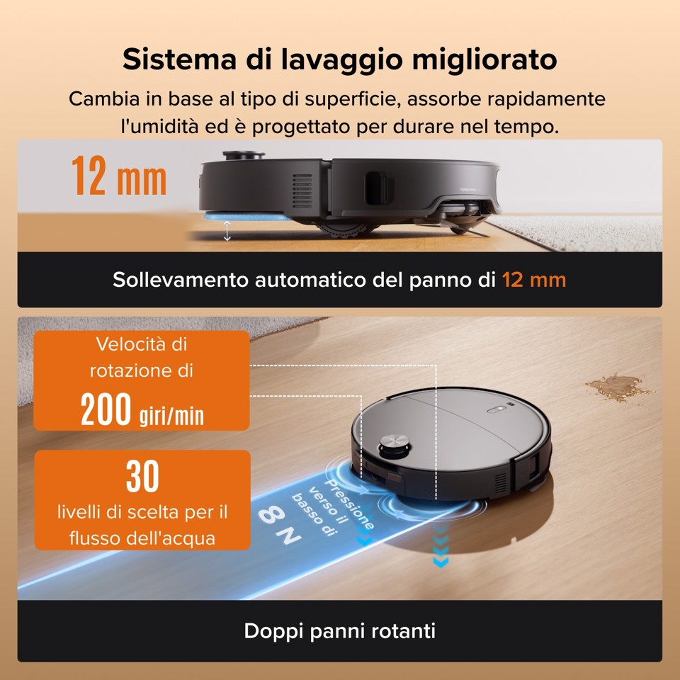 Roborock Qrevo Edge 2X Robot Aspirapolvere Lavapavimenti, Aspirazione HyperForce® 25.000 Pa, Stazione Multifunzione con Lavaggio Panni a 80°C e Asciugatura ad Aria Calda a 55°C, FlexiArm™, Sistema Anti-Groviglio DuoDivide™, Reactive AI