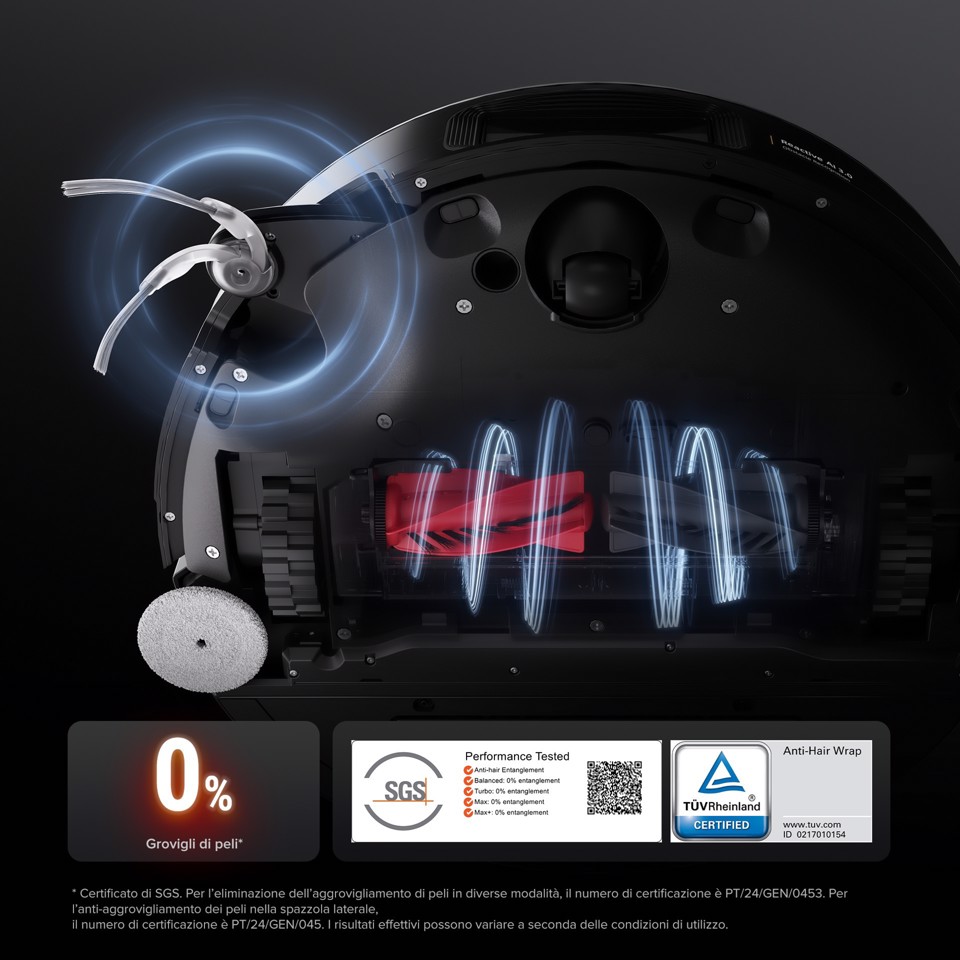 Roborock Saros 10 Robot Aspirapolvere e Lavapavimenti con VibraRise 4.0, Aspirazione 22.000 Pa, LiDAR Retrattile, Dock RockDock Ultra 2.0, Reactive AI 3.0, Sollevamento Mop Automatico, Controllo App e Vocale
