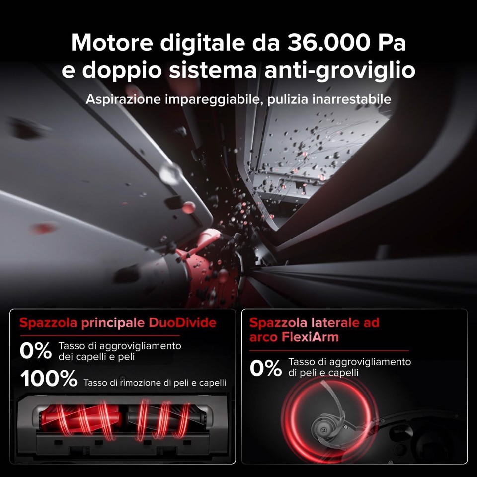 Roborock Saros 20X Robot Aspirapolvere e Lavapavimenti, Aspirazione 36.000 Pa, Supera Ostacoli da 8,8cm, Anti-Groviglio, Evita Oltre 300 Oggetti, Lavaggio Mocio con Acqua a 100°C, Nuovissima RockDock, Videochiamata, Hello Rocky