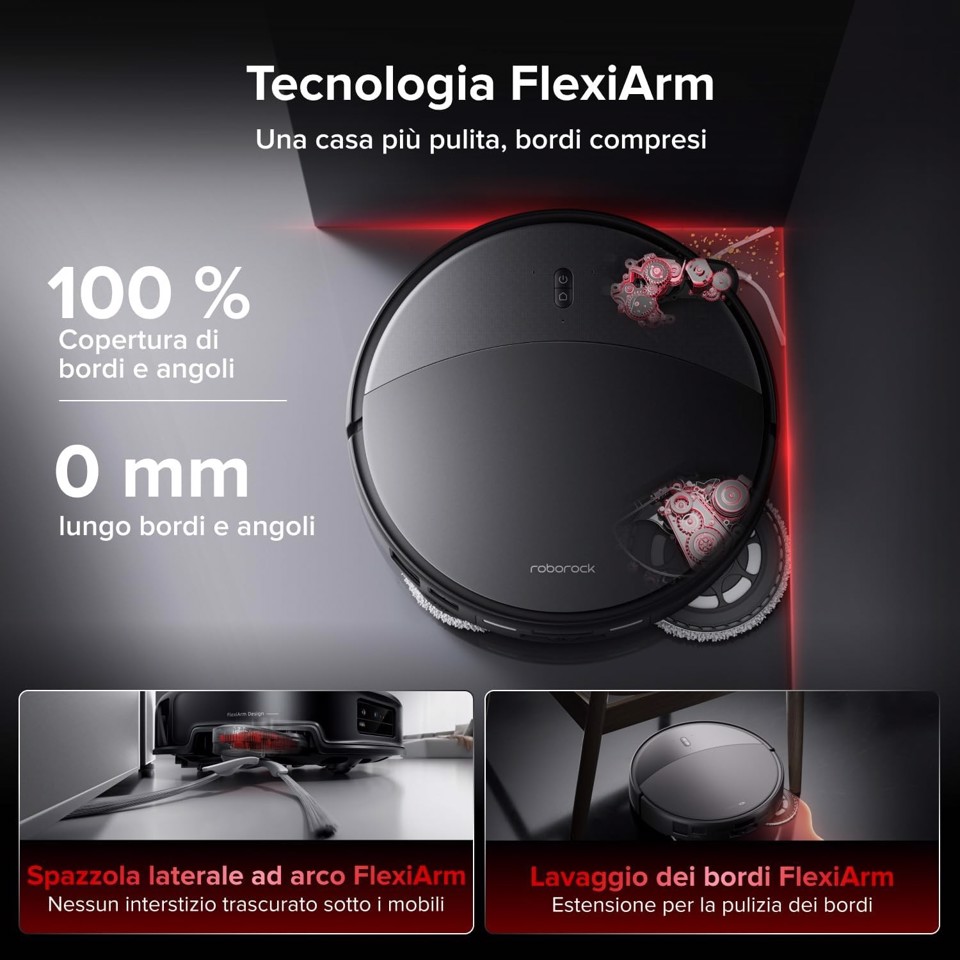 Roborock Saros 20X Robot Aspirapolvere e Lavapavimenti, Aspirazione 36.000 Pa, Supera Ostacoli da 8,8cm, Anti-Groviglio, Evita Oltre 300 Oggetti, Lavaggio Mocio con Acqua a 100°C, Nuovissima RockDock, Videochiamata, Hello Rocky