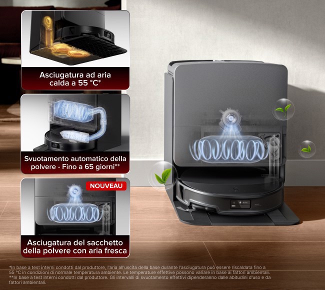 Roborock Saros 20X robot aspirapolvere e lavapavimenti Nero