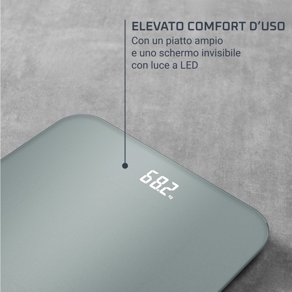Rowenta Classic 2.0, Bilancia Da Bagno, Schermo Invisibile Facile da Leggere, Eucalipto, BS1903