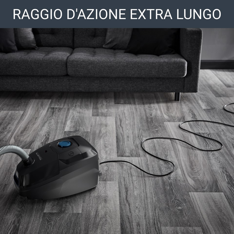 Rowenta Green Force Max G-Force Classic potenza massima 900 W, filtro HEPA, raggio d'azione di 12 m, sacchetto igienico da 4,5 L con sistema di sostituzione rapida, RO4931