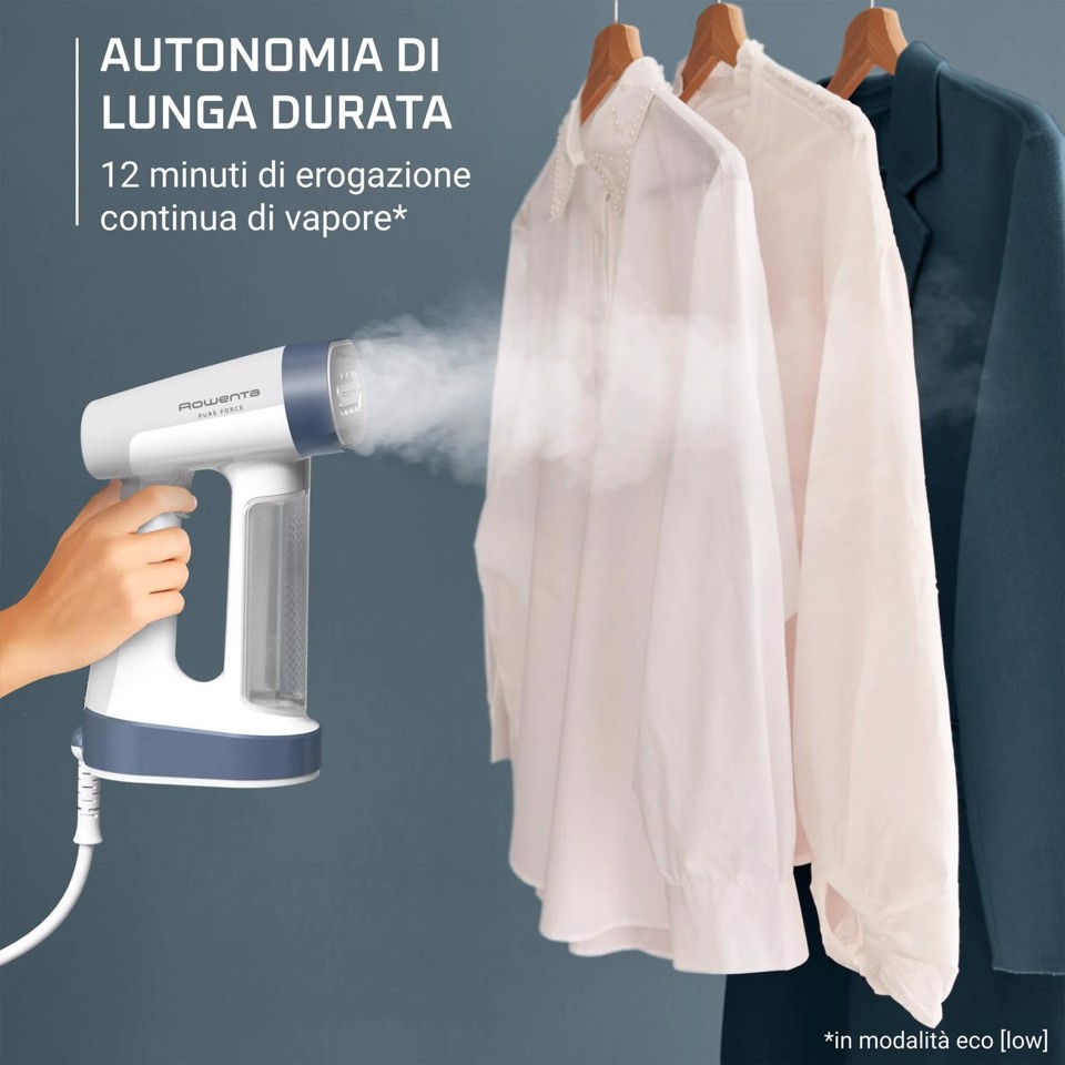 Rowenta Pure Force , 2-in-1 Stiratore verticale a vapore, Uso Verticale/Orizzontale, DR8722