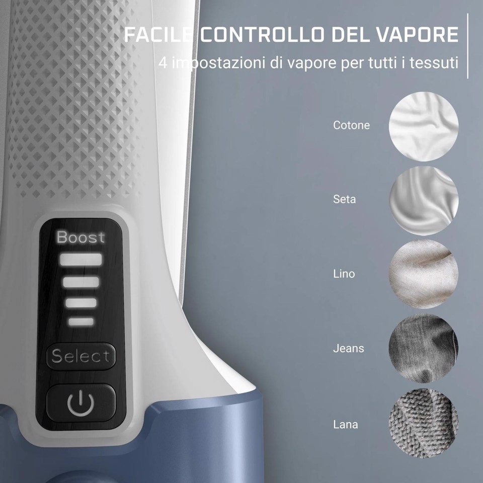 Rowenta Pure Force , 2-in-1 Stiratore verticale a vapore, Uso Verticale/Orizzontale, DR8722