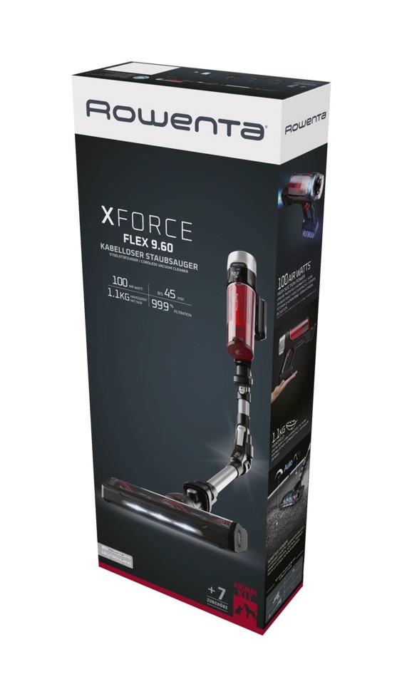 Rowenta RH2077 Aspirapolvere a bastone 2 in 1 Batteria Secco Senza sacchetto 0,4 L 250 W Nero, Rosso