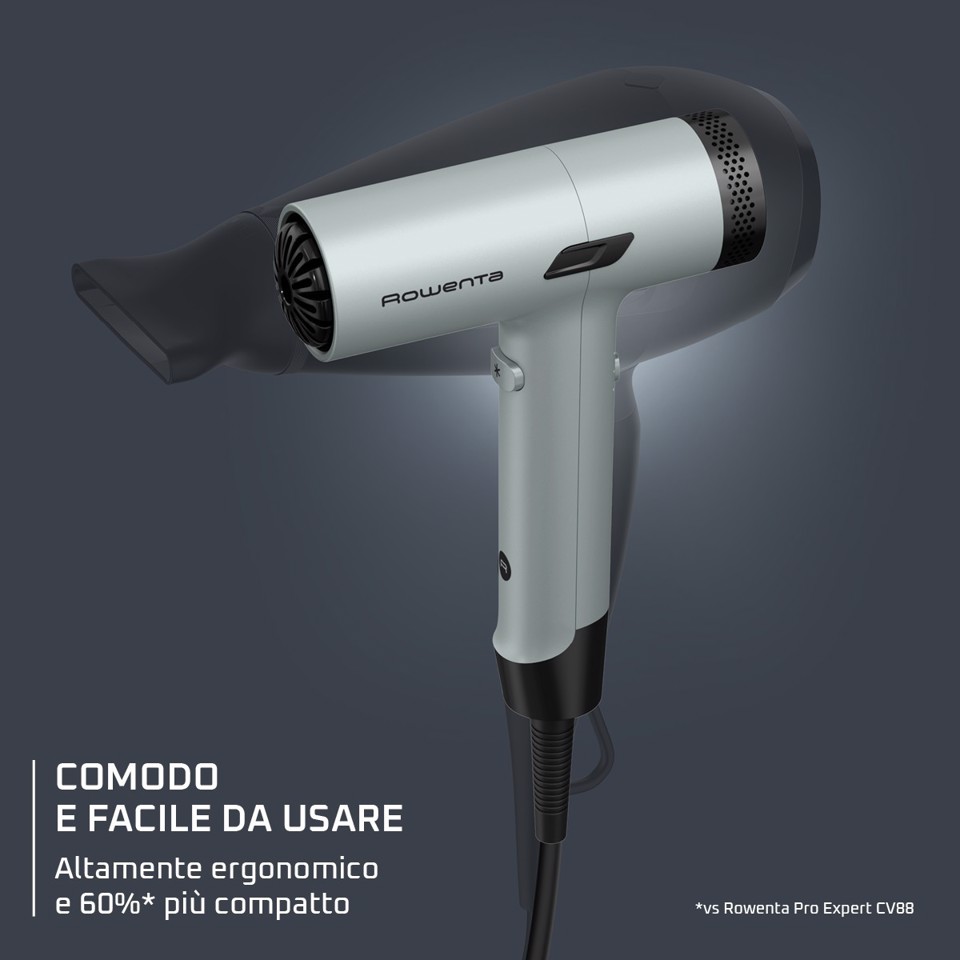 Rowenta Tiny , Asciugacapelli Compatto, Motore Ad Alta Velocità, Design Ultra-compatto, HY7120