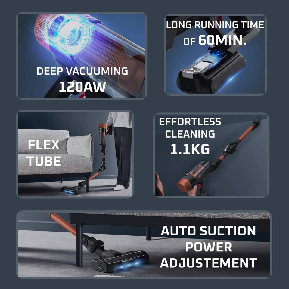 Rowenta X-Force Flex 10.80 Animal X-FORCE FLEX 10.80, Scopa Elettrica Senza Filo, Modello Animal Care, RH7A73