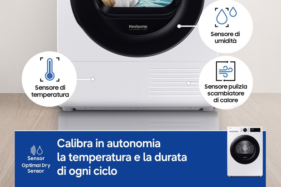 Samsung Asciugatrice Crystal EcoDry 8 Kg DV80DG52B0AEET
